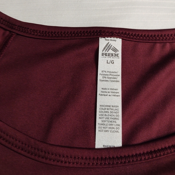 NWT RBX Crop Top Active Burgundy Red Tank Top Size Large - Picture 3 of 6